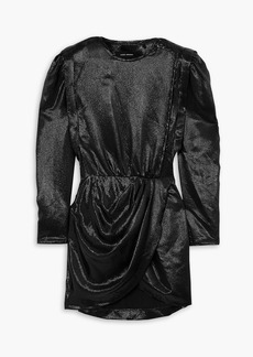 Isabel Marant - Bagota draped metallic silk-blend mini dress - Black - FR 38