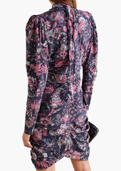 Isabel Marant - Batoa pussy-bow floral-print silk-blend crepe de chine dress - Blue - FR 34