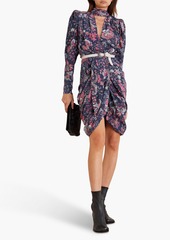 Isabel Marant - Batoa pussy-bow floral-print silk-blend crepe de chine dress - Blue - FR 34