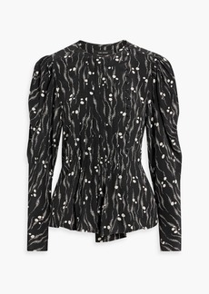 Isabel Marant - Bayos pleated printed silk crepe de chine blouse - Black - FR 34