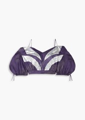 Isabel Marant - Berit cold-shoulder cropped satin top - Purple - FR 34