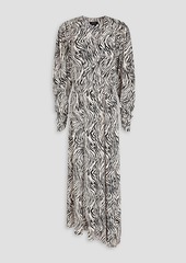 Isabel Marant - Blainea asymmetric zebra-print silk-blend crepe maxi dress - Purple - FR 34