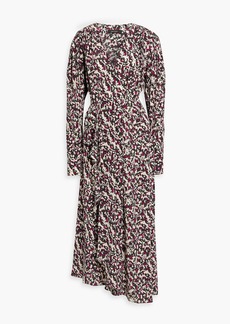 Isabel Marant - Blainea asymmetric zebra-print silk-blend crepe maxi dress - Purple - FR 34