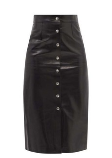 Isabel Marant - Blehor High-rise Leather Midi Skirt - Womens - Black