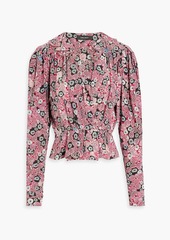 Isabel Marant - Ruffled printed silk-blend crepe blouse - Pink - FR 34