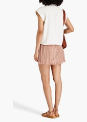 Isabel Marant - Brayton metallic ribbed-knit mini skirt - Pink - FR 36