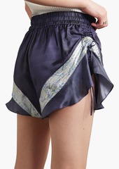 Isabel Marant - Brogan ruched satin shorts - Blue - FR 34
