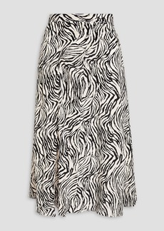 Isabel Marant - Cacia zebra-print crepe de chine midi skirt - Animal print - FR 34