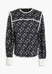 Isabel Marant - Casey printed cotton-poplin top - Black - FR 34