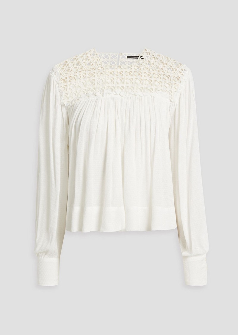 Isabel Marant - Dakeria crochet-paneled jacquard blouse - White - FR 36