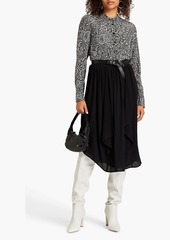 Isabel Marant - Darnae cotton and silk-blend crepon midi skirt - Black - 0