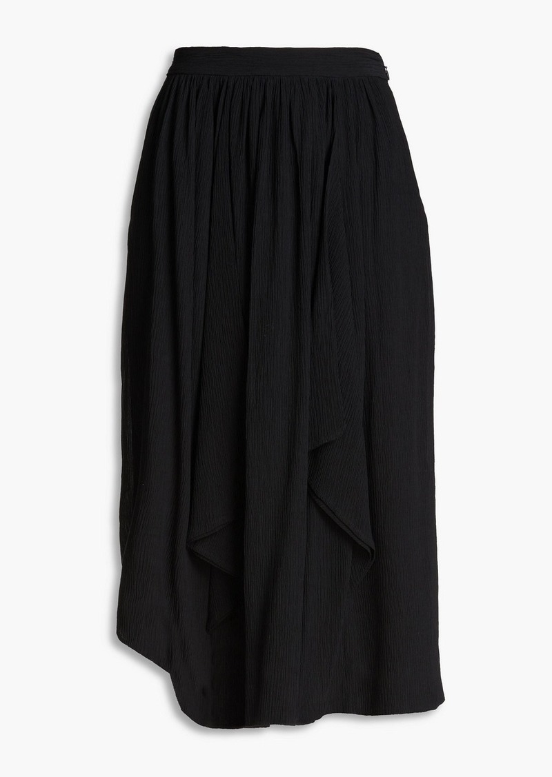 Isabel Marant - Darnae cotton and silk-blend crepon midi skirt - Black - 0