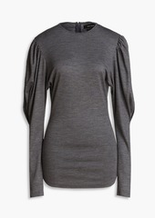 Isabel Marant - Gathered wool-jersey top - Gray - FR 34