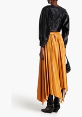 Isabel Marant - Davies pleated modal-blend faux leather maxi skirt - Brown - FR 34