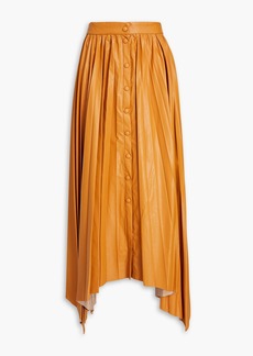 Isabel Marant - Davies pleated modal-blend faux leather maxi skirt - Brown - FR 34