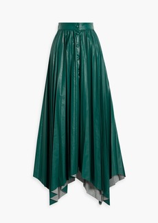 Isabel Marant - Davies pleated modal-blend faux leather maxi skirt - Green - FR 36