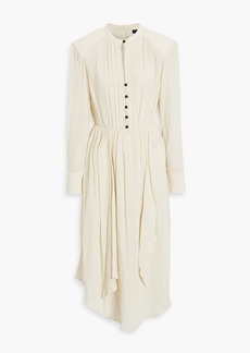 Isabel Marant - Delio pleated cotton and silk-blend crepon midi dress - White - FR 36