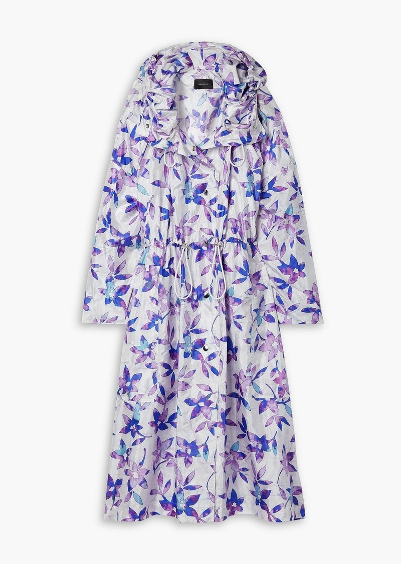 Isabel Marant - Dimunali floral-print shell hooded coat - Purple - FR 38