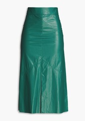 Isabel Marant - Domi modal-blend faux leather midi skirt - Black - FR 34