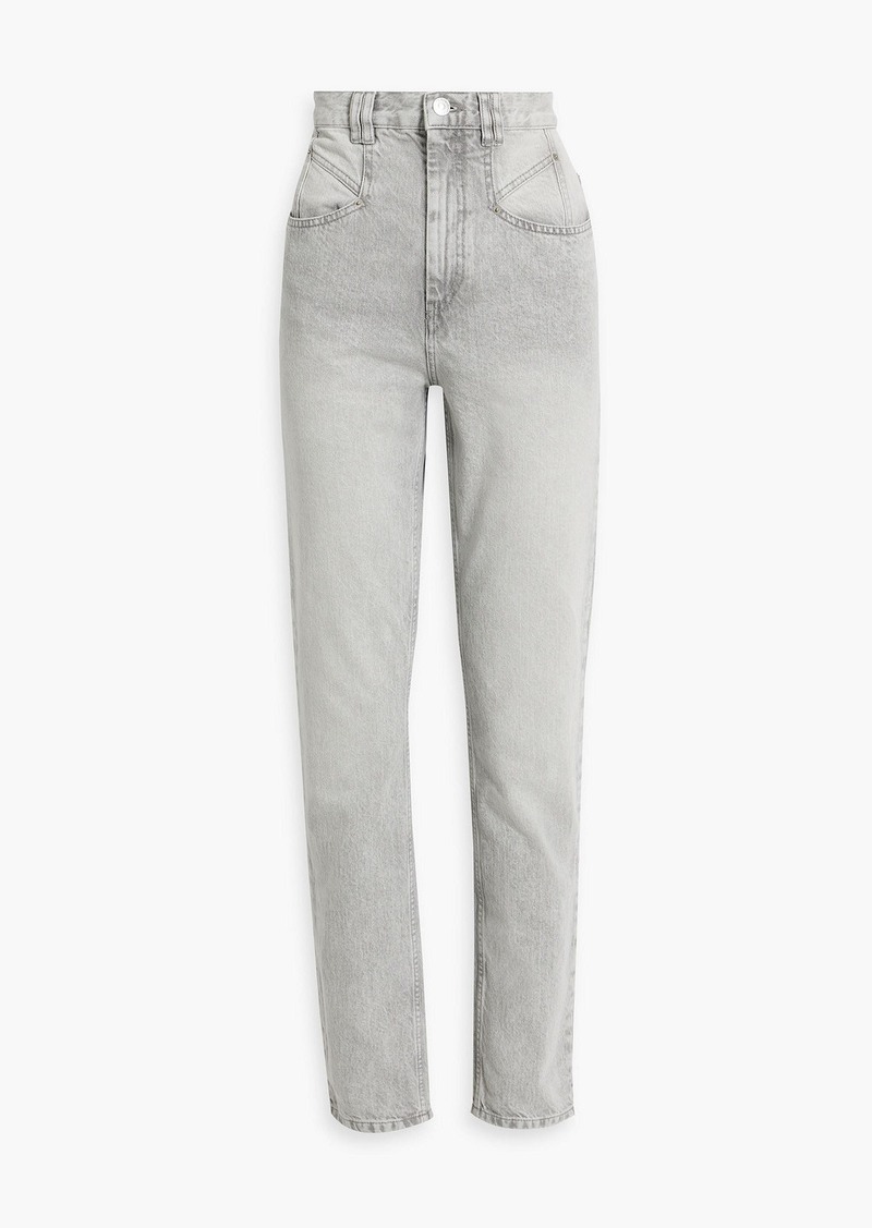 Isabel Marant - Dominic faded high-rise straight-leg jeans - Gray - FR 34