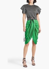 Isabel Marant - Dotina draped satin-jersey skirt - Green - FR 38