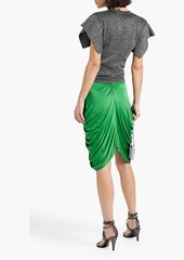 Isabel Marant - Dotina draped satin-jersey skirt - Green - FR 38