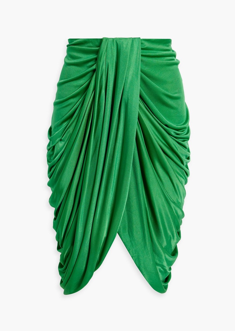 Isabel Marant - Dotina draped satin-jersey skirt - Green - FR 38