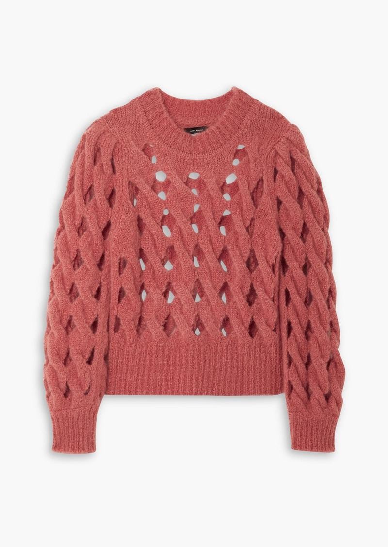 Isabel Marant - Eggie open-knit mohair-blend sweater - Orange - FR 34