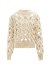 Isabel Marant - Eggie Latticed Mohair-blend Sweater - Womens - Cream