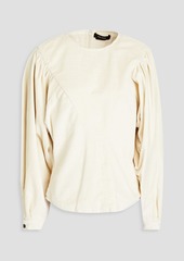 Isabel Marant - Elaviae cotton-velvet blouse - White - FR 36