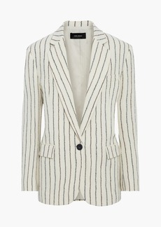 Isabel Marant - Elder pinstriped wool and linen-blend blazer - White - FR 36