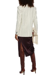 Isabel Marant - Elder pinstriped wool and linen-blend blazer - White - FR 36