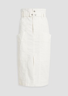 Isabel Marant - Elekia belted stretch-linen and cotton-blend ripstop midi skirt - White - FR 38