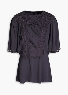 Isabel Marant - Lapao embroidered crepe top - Purple - FR 34