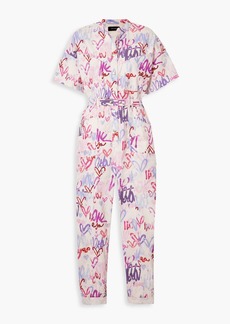 Isabel Marant - Etundra belted printed linen-blend jumpsuit - Pink - FR 36