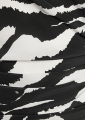 Isabel Marant - Fantine ruched zebra-print silk-blend crepe de chine blouse - Black - FR 34