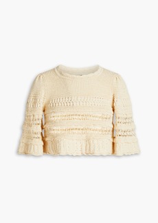 Isabel Marant - Friza cropped crochet-knit cotton-blend top - White - FR 34