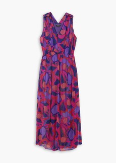 Isabel Marant - Gathered printed silk-crepon maxi dress - Pink - FR 38