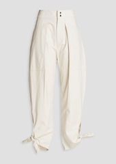 Isabel Marant - Cropped pleated cotton tapered pants - White - FR 38