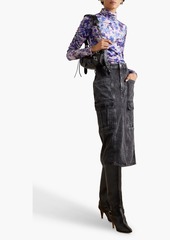 Isabel Marant - Giloyela printed stretch-velvet turtleneck top - Purple - FR 44