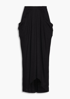 Isabel Marant - Ginkao pleated draped wool-jersey midi skirt - Black - FR 34