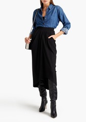 Isabel Marant - Ginkao pleated draped wool-jersey midi skirt - Black - FR 34