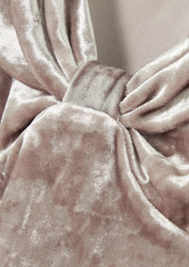 Isabel Marant - Gubaia knotted stretch crushed-velvet top - Gray - FR 36