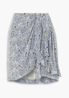 Isabel Marant - Ixori draped paisley-print silk crepe de chine mini skirt - Blue - FR 42