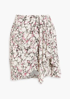 Isabel Marant - Ixori draped printed silk crepe de chine mini skirt - Pink - FR 36
