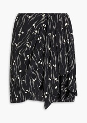 Isabel Marant - Ixori draped printed silk crepe de chine mini skirt - Pink - FR 34