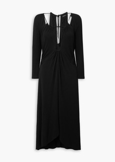 Isabel Marant - Jadessi cutout ruched stretch-jersey midi dress - Black - FR 34