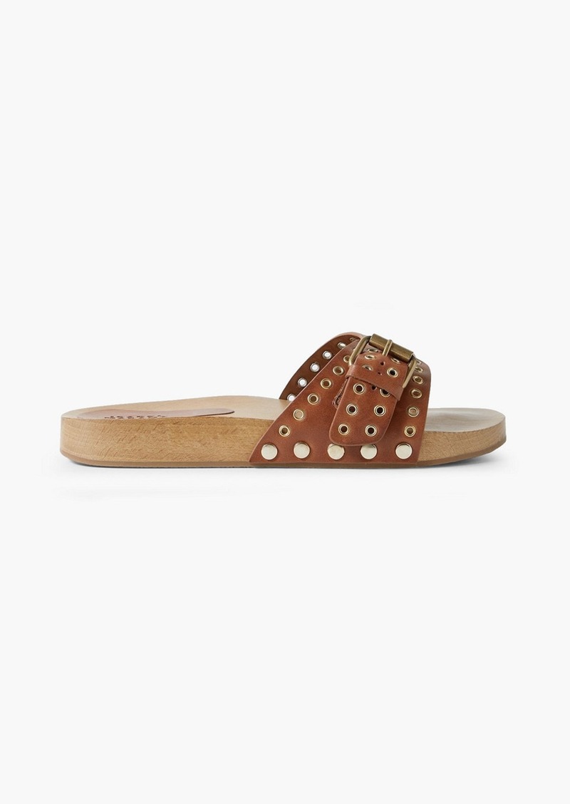 Isabel Marant - Jaso embellished leather slides - Brown - EU 38