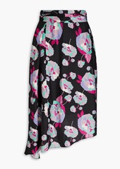 Isabel Marant - Javenia asymmetric floral-print silk midi skirt - Black - FR 34