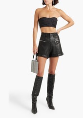 Isabel Marant - Jenita convertible cropped off-the-shoulder ramie top - Black - FR 36